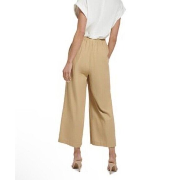 Trendy linen lose leg pants. Size S perfect for autumn flattering High waist - Picture 2 of 7